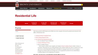 
                            1. Forms - Residential Life - Brown University