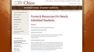 
                            8. Forms & Resources For Newly Admitted Students - CSU, Chico