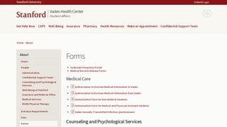 
                            8. Forms | Vaden Health Center