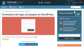 
                            2. Formulario de login sin plugins en WordPress - DecodeCMS