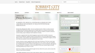 
                            9. FORREST CITY MEDICAL CENTER RECOGNIZED BY THE ...