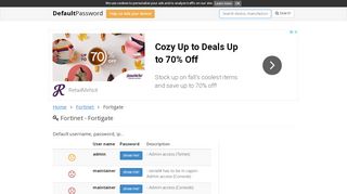 
                            3. Fortinet - Fortigate default passwords