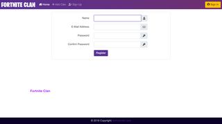 
                            1. Fortnite Clan | Sign up for a new account!