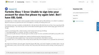 
                            6. Fortnite Xbox 1 Error: Unable to sign into your account ...