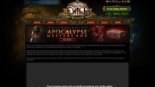 
                            4. Forum - Announcements - The Apocalypse Mystery Box - Path of Exile