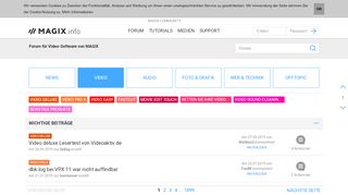 
                            5. Forum für Video-Software von MAGIX