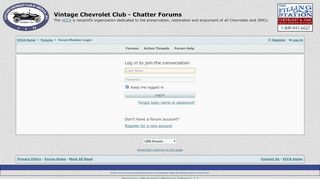 
                            4. Forum Member Login - Vintage Chevrolet Club - Discussion Forum