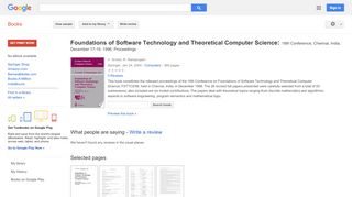 
                            9. Foundations of Software Technology and Theoretical Computer ... - Google Books Result