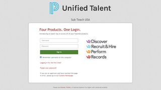
                            1. Four Products. One Login. - TalentEd | Welcome!