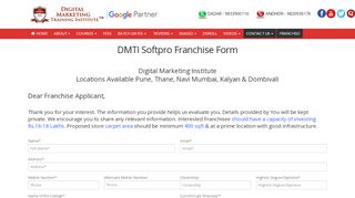 
                            3. Franchise Form - DMTI SOFTPRO