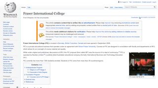 
                            4. Fraser International College - Wikipedia