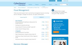 
                            7. Fraud Management Documentation | Developer's Center - CyberSource