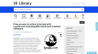 
                            2. Free access to online tutorials with Lynda.com ... - UTS Library
