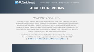 
                            1. Free Adult Chat Rooms - #1 Chat Avenue