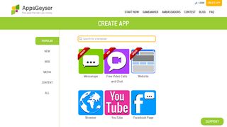 
                            2. FREE App Creator. Create Apps for Android without ... - AppsGeyser