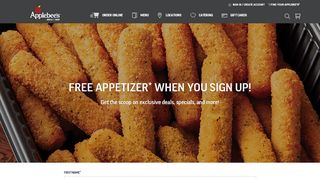 
                            2. free appetizer* when you sign up! - Applebee's