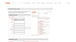 
                            7. Free Basic Gallery Listing - artnet
