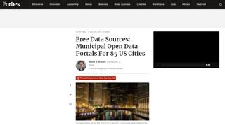 
                            6. Free Data Sources: Municipal Open Data Portals For 85 US Cities