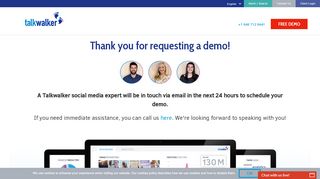 
                            2. Free demo signup thank you page - Talkwalker