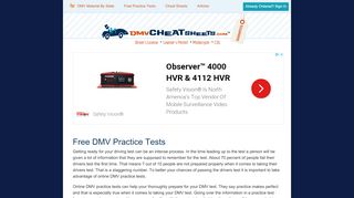 
                            3. Free DMV Practice Tests -- DMVCheatSheets.com