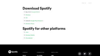 
                            8. Free Download for your Platform - Spotify