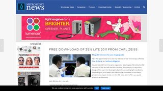 
                            9. Free Download of ZEN lite 2011 from Carl Zeiss – Microscopy News