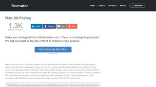 
                            3. Free Job Posting - Recruiter.com