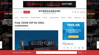 
                            6. Free JOOX VIP for DStv customers - mybroadband.co.za