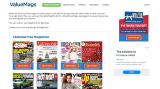 
                            1. Free Magazine Offers - ValueMags