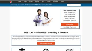 
                            7. Free Online NEET Coaching and Practice - NEET Lab