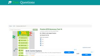 
                            7. Free Online Numeracy Test 2019 - Tests-Questions.com