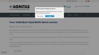 
                            1. Free OpenEMM Demo Access Registration | AGNITAS