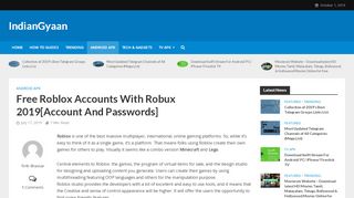 
                            5. Free Roblox Accounts With Robux 2019[Account …