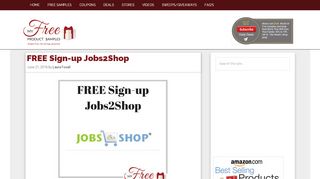 
                            4. FREE Sign-up Jobs2Shop | MyFreeProductSamples.com