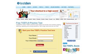 
                            9. Free TOEFL Practice Test - testden.com