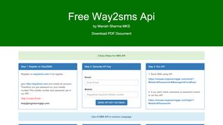 
                            4. Free Way2sms Api in PHP, JAVA,. NET, dot net, C#, android ...