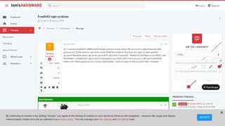 
                            9. FreeNAS login problem | Tom's Hardware Forum