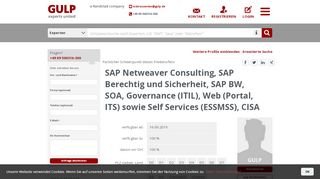 
                            8. Freiberufler: SAP Netweaver Consulting, SAP Berechtig und ... - Gulp