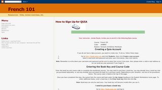 
                            6. French 101: How to Sign Up for QUIA