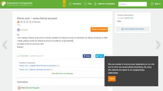 
                            4. frenzo.com — active frenzo account - Consumer Complaints