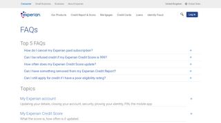 
                            8. Frequently Asked Question - consumer.help.experian.co.uk