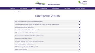 
                            6. Frequently Asked Questions - A Grade Ahead Enrichment Academies