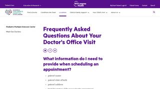 
                            4. Frequently Asked Questions About Your Doctor's ... - NYU Langone