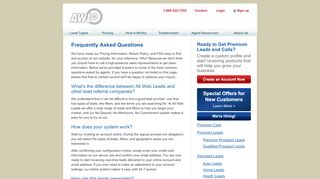 
                            8. Frequently Asked Questions | AllWebLeads.com