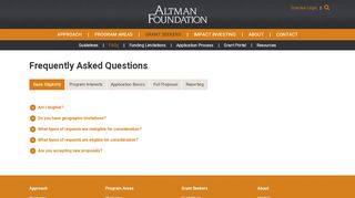 
                            4. Frequently Asked Questions | Altman Foundation