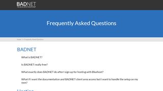 
                            2. Frequently Asked Questions - BADNET