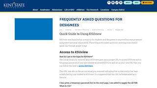 
                            3. Frequently Asked Questions for Designees | Kent State ...