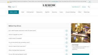 
                            4. Frequently Asked Questions - Luxor Hotel & Casino