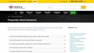 
                            5. Frequently Asked Questions | Safety Unlimited