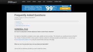 
                            2. Frequently Asked Questions - Spectrum SportsNet